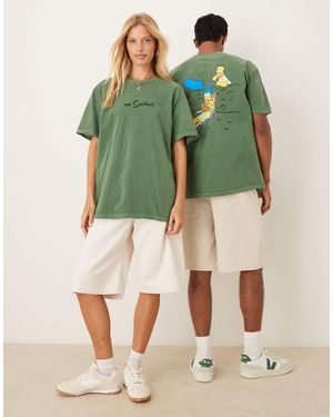 ASOS Uniseks Oversized T-Shirt Met The Simpsons-Print - Groen
