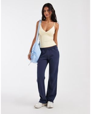 Hollister Joggers Azules De Corte Slim Con Logo Gráfico En El Lateral