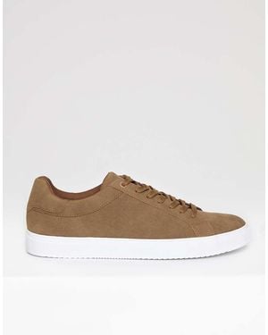 Threadbare Faux Suede Court Trainers - Brown