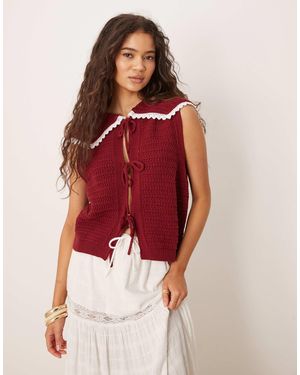 ASOS – gestrickte, cleane weste - Rot