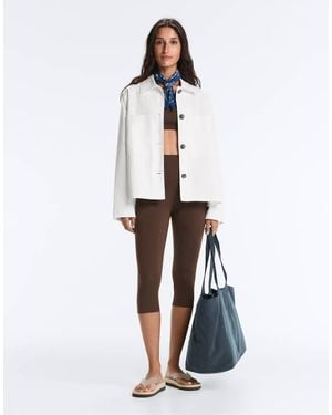 Oysho Cotton Blend Pocket Jacket - White