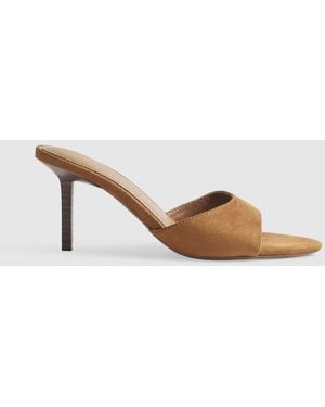 River Island Mule Heeled Sandals - Natural
