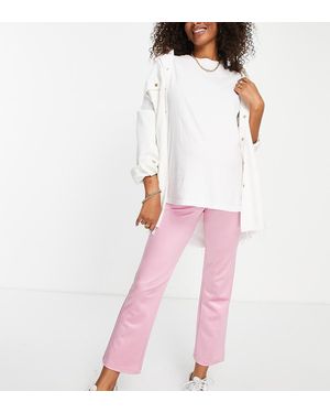 ASOS Asos Design Maternity Slim Leg Disco Pant With Bump Band - Pink
