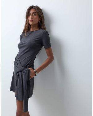 ASOS Supersoft Side Tie Mini Dress - Grey