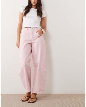 ASOS Vaqueros Lavado De Corte Barrel - Rosa