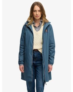 Superdry Longline Tri Coloured Windbreaker Jacket - Blue