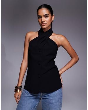 River Island Halterneck Waistcoat - Blue