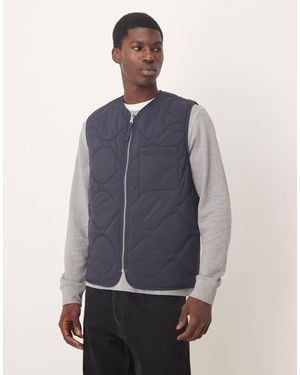 ARKET Quilted Vest With Zip Front - Blue