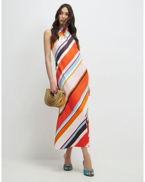 River Island Halter Satin Maxi Dress - White