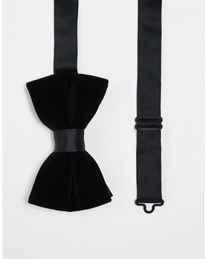 ASOS Velvet Bow Tie With Satin Detail - Black
