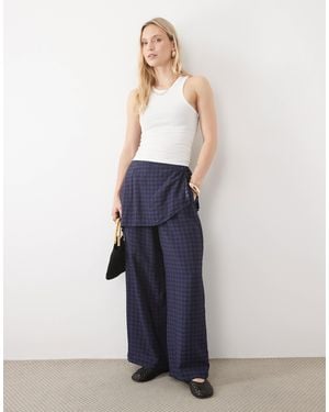 ASOS Asos design petite hose mit geradem bein und rockdetail - Blau