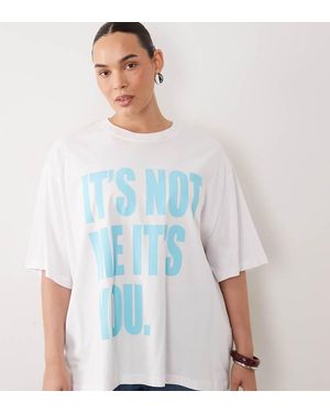 ASOS Asos Design Curve Oversized T-Shirt Met Grafische Print - Blauw