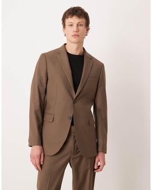 Mango Turin 100% Wool Tailored Blazer Co-ord - Brown