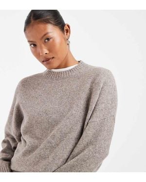 Vero Moda Zachte Oversized Trui Met Ronde Hals - Grijs