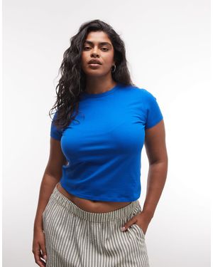 Collusion Plus - t-shirt effet rétréci - bleu cobalt