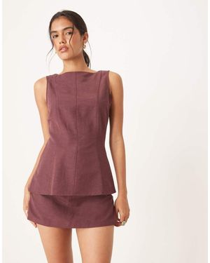 ASOS Linen Blend Skort Co-ord - Purple