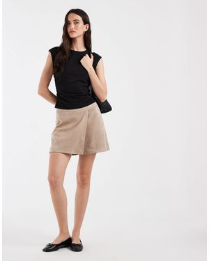 ONLY Mini-jupe-short en daim synthétique clair - Noir