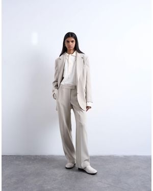TOPSHOP Mid Rise Clean Straight Pants - White