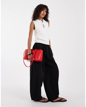 ASOS Pull On Tie Waist Pants - Red