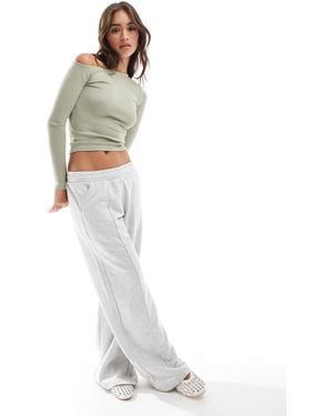 Cotton On Essential Rib Asymmetric Long Sleeve Top - White