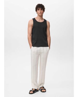 Mango Fine Knit Tank Top - Black