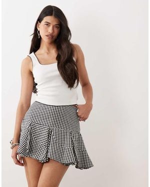 ASOS Diagonal Seam Detail Flippy Mini Skirt - Grey