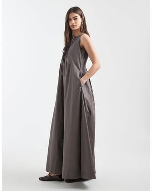 Daisy Street Pintuck Detailing Maxi Dress With Front Ties - White