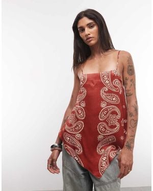 ASOS Top Met Sjaalprint In - Rood