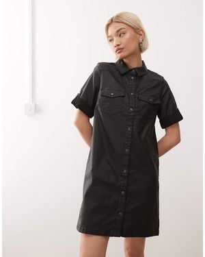Noisy May Button Through Coated Dress - Black