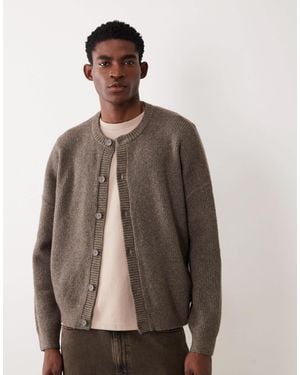 ASOS – oversize-strickjacke aus wollmix - Grau