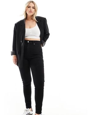 Dr Denim Plus Vaqueros De Talle Alto Y Corte Superpitillo Con Lavado Pulcro Solitaire De - Negro