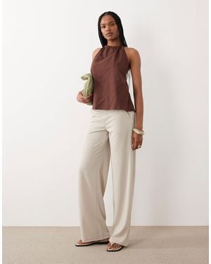 JDY Tall Pantalon habillé coupe large - beige - Neutre