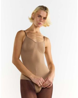 agon® V Neck Bodysuit - Natural