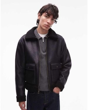 Wrangler 2 Pocket Faux Shearling Jacket - Black
