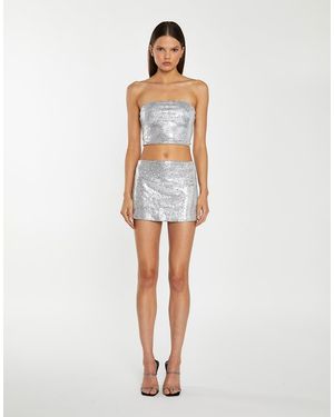 Glamorous Sequin Pelmet Skirt - White