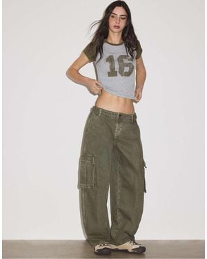 Stradivarius Printed Short Sleeve T-shirt - Green