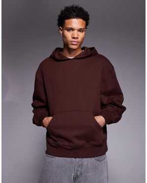 ASOS Premium Heavyweight Oversized 400Gsm Hoodie - Brown