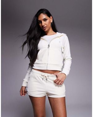 Juicy Couture Velour Diamante Logo Drawstring Shorts - Multicolour