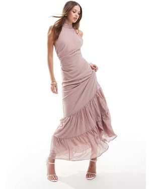 TFNC London Bridesmaids Halter Neck Dress - Pink