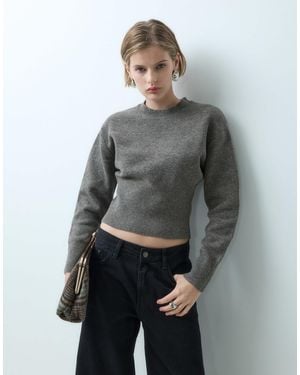 Noisy May Strickpullover mit taillierung - Grau
