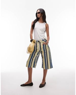 TOPSHOP Long Line Twill Bermuda Short - Multicolour