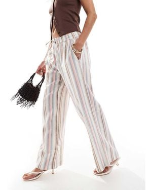 Cotton On Cotton On Haven Wide Leg Linen Blend Trousers - Natural
