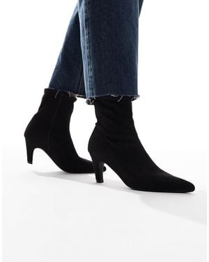 SEQWL Wide Fit Starburst Kitten Heel Sock Boots - Blue