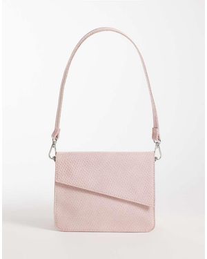 PASQ Bandolera Rosa Efecto Piel De Reptil