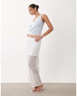 ASOS Lace Column Maxi Skirt - White