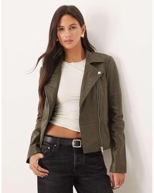 Y.A.S Premium Leather Biker Jacket - Brown