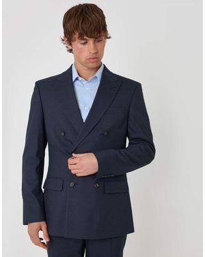 Threadbare Regular Fit Double Breasted Blazer - Blue