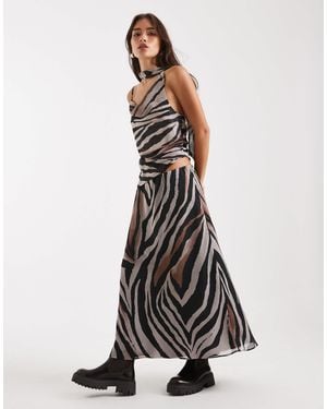 Miss Selfridge Chiffon Bias Cut Maxi Skirt Co-Ord - White