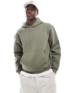 ASOS Sudadera Caqui De Corte Cuadrado Extragrande Con Capucha De -Verde - Gris