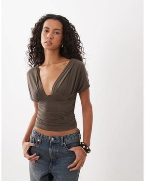 Motel Vernia batwing-top aus cupro - Blau